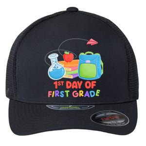 1st Day Of First Grade Cute Back To School Flexfit Unipanel Trucker Cap