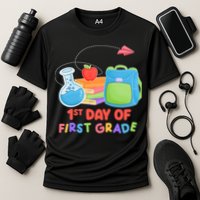 1st Day Of First Grade Cute Back To School Cooling Performance Crew T-Shirt