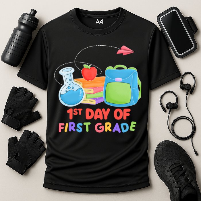 1st Day Of First Grade Cute Back To School Cooling Performance Crew T-Shirt