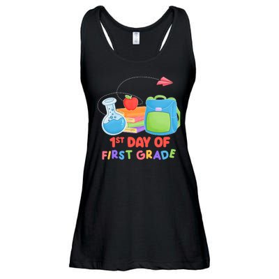 1st Day Of First Grade Cute Back To School Ladies Essential Flowy Tank