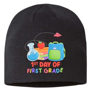 1st Day Of First Grade Cute Back To School Sustainable Beanie