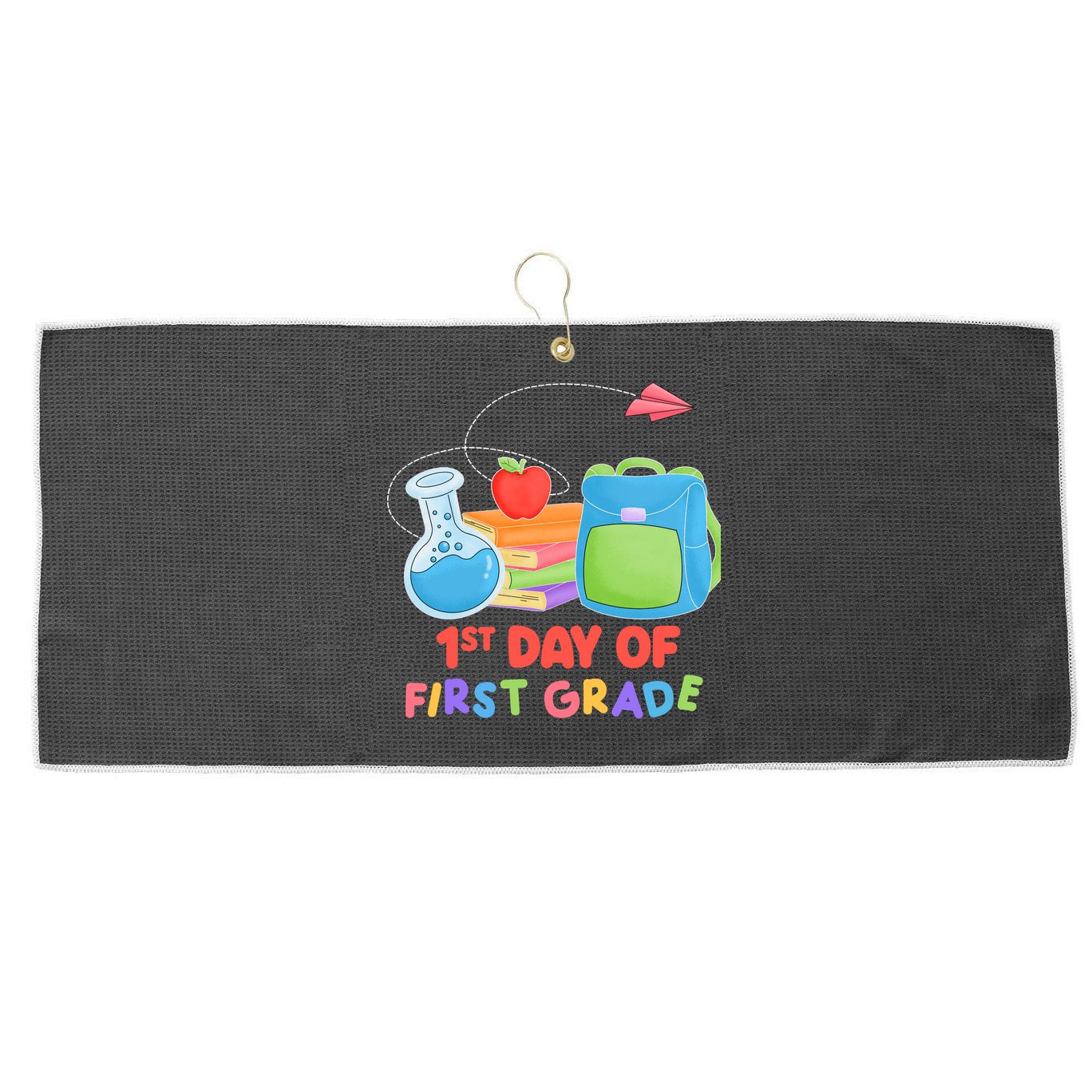 1st Day Of First Grade Cute Back To School Large Microfiber Waffle Golf Towel
