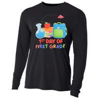 1st Day Of First Grade Cute Back To School Cooling Performance Long Sleeve Crew