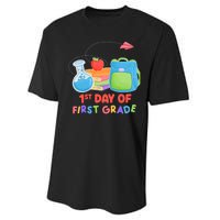 1st Day Of First Grade Cute Back To School Performance Sprint T-Shirt