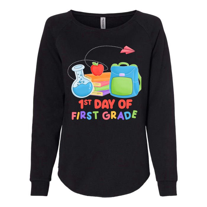 1st Day Of First Grade Cute Back To School Womens California Wash Sweatshirt