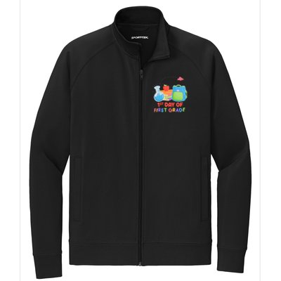 1st Day Of First Grade Cute Back To School Stretch Full-Zip Cadet Jacket