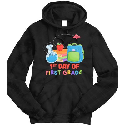 1st Day Of First Grade Cute Back To School Tie Dye Hoodie