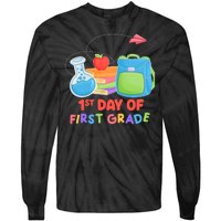 1st Day Of First Grade Cute Back To School Tie-Dye Long Sleeve Shirt