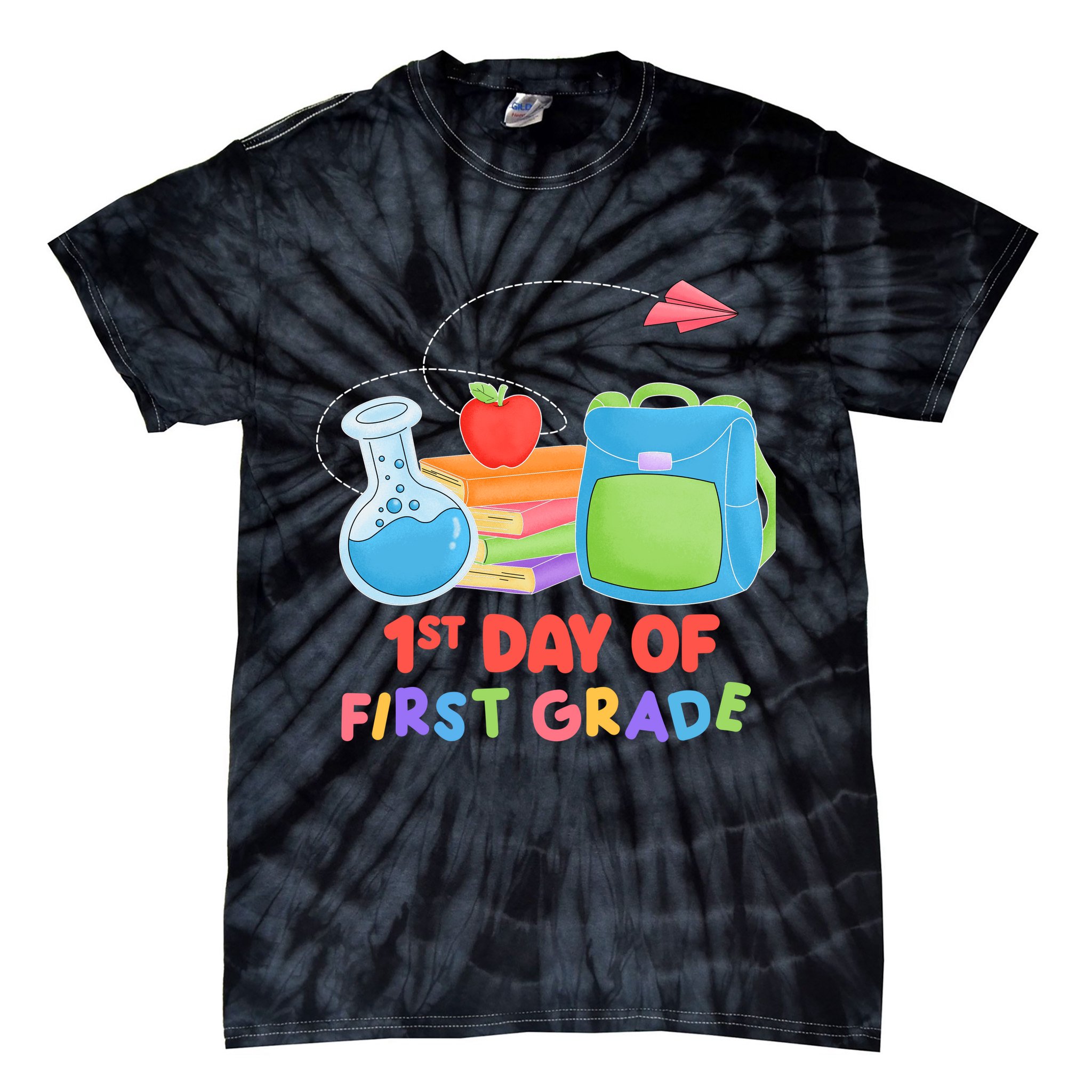 1st Day Of First Grade Cute Back To School Tie-Dye T-Shirt