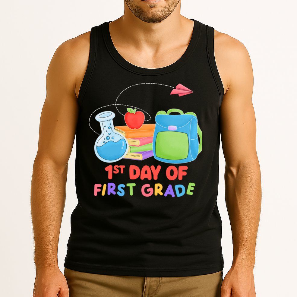 1st Day Of First Grade Cute Back To School Tank Top