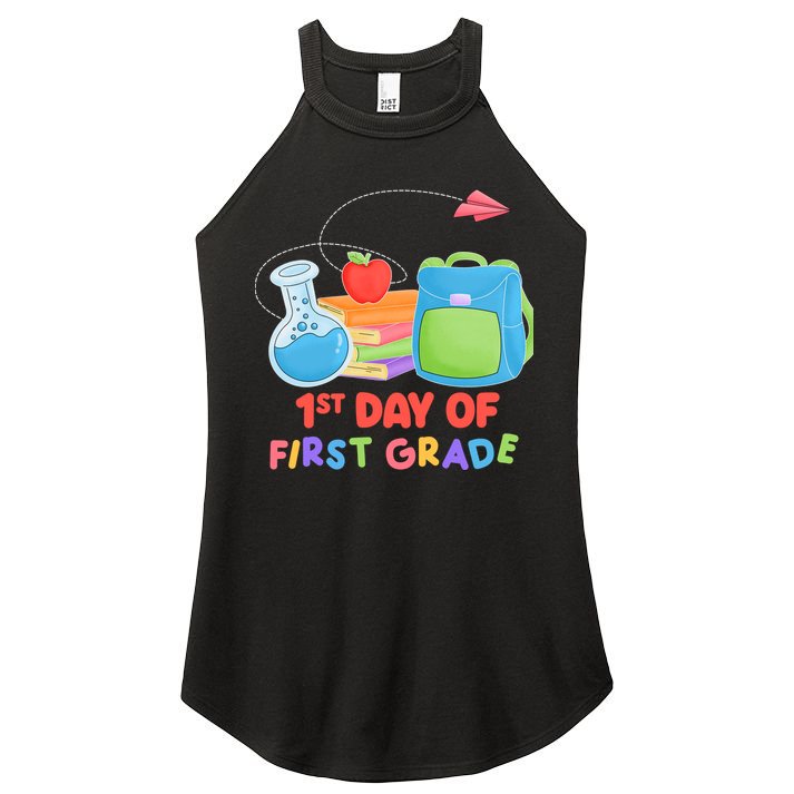 1st Day Of First Grade Cute Back To School Women's Perfect Tri Rocker Tank