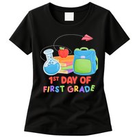 1st Day Of First Grade Cute Back To School Womens T-Shirt