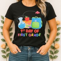 1st Day Of First Grade Cute Back To School Womens T-Shirt