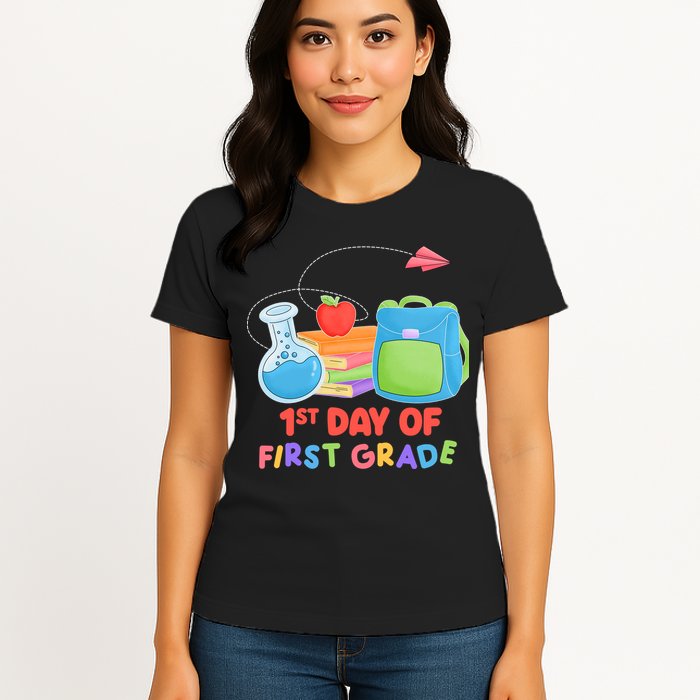 1st Day Of First Grade Cute Back To School Womens T-Shirt