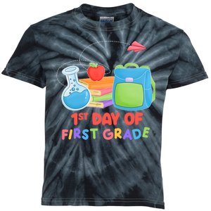 1st Day Of First Grade Cute Back To School Kids Tie-Dye T-Shirt