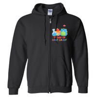 1st Day Of First Grade Cute Back To School Full Zip Hoodie