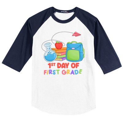 1st Day Of First Grade Cute Back To School Baseball Sleeve Shirt