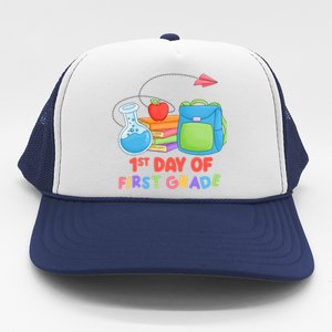 1st Day Of First Grade Cute Back To School Trucker Hat