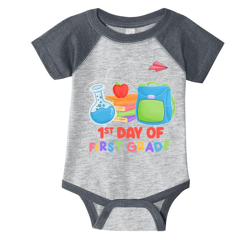 1st Day Of First Grade Cute Back To School Infant Baby Jersey Bodysuit