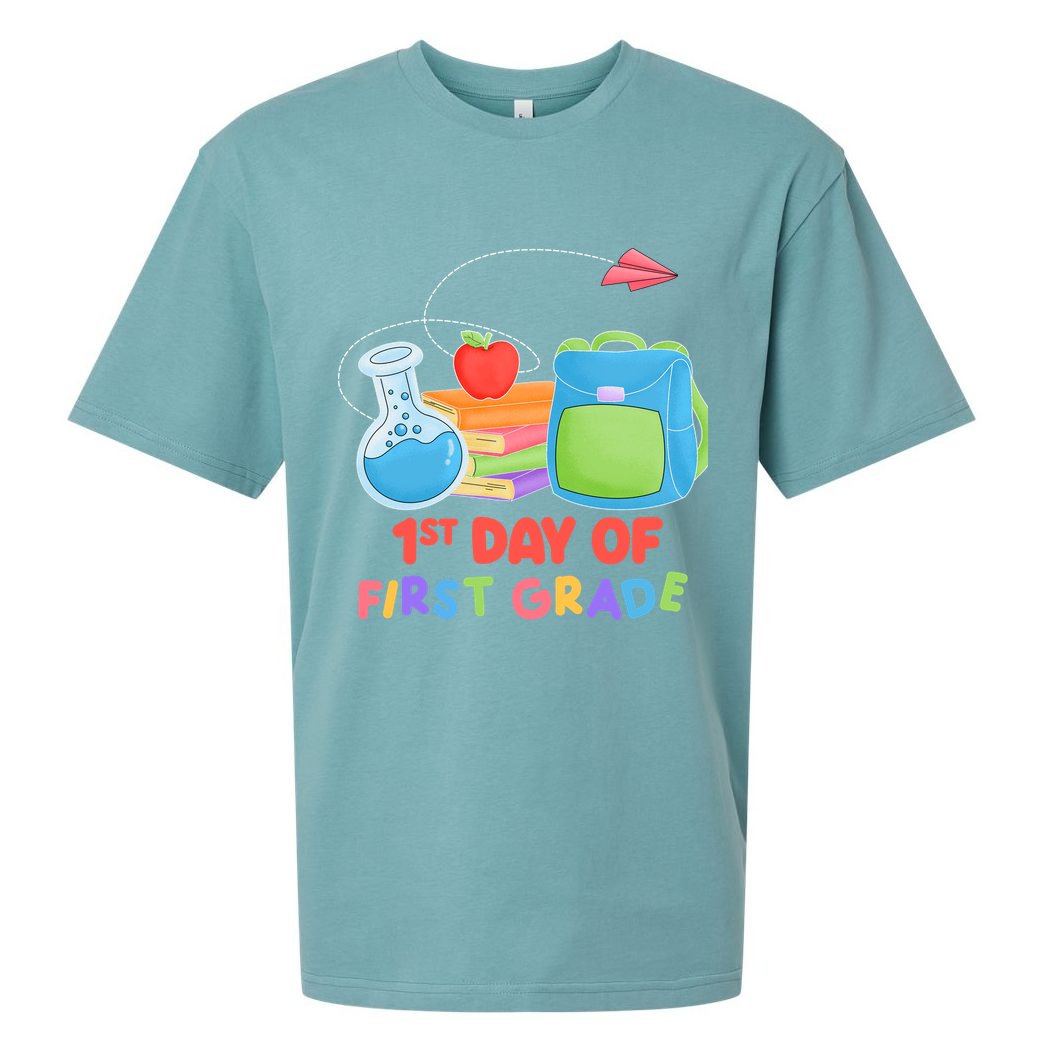 1st Day Of First Grade Cute Back To School Sueded Cloud Jersey T-Shirt