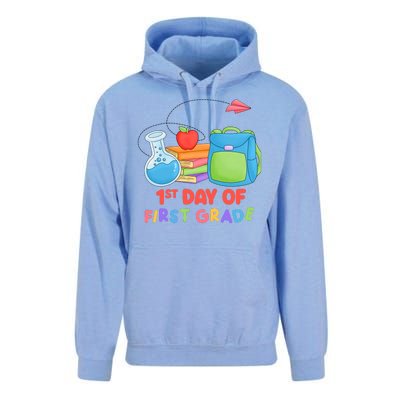 1st Day Of First Grade Cute Back To School Unisex Surf Hoodie