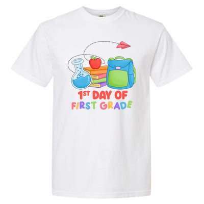 1st Day Of First Grade Cute Back To School Garment-Dyed Heavyweight T-Shirt