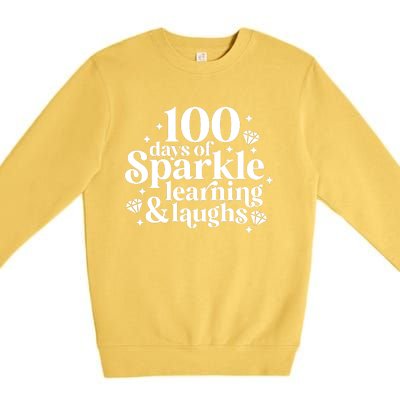 100 Days Of Learning And Laughs School Celebration Premium Crewneck Sweatshirt