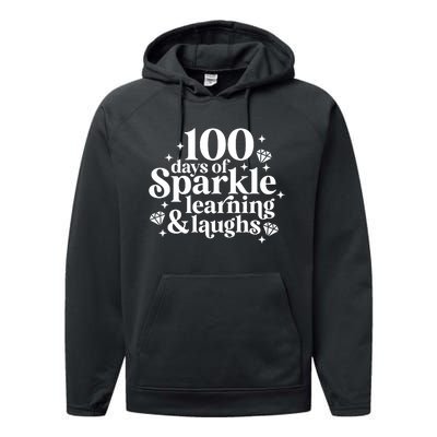 100 Days Of Learning And Laughs School Celebration Performance Fleece Hoodie