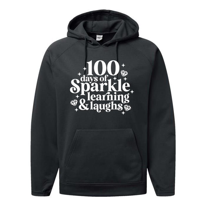 100 Days Of Learning And Laughs School Celebration Performance Fleece Hoodie