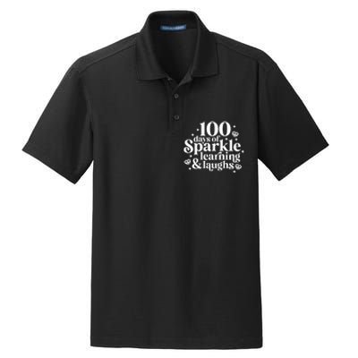 100 Days Of Learning And Laughs School Celebration Dry Zone Grid Polo