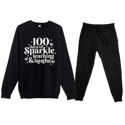 100 Days Of Learning And Laughs School Celebration Premium Crewneck Sweatsuit Set