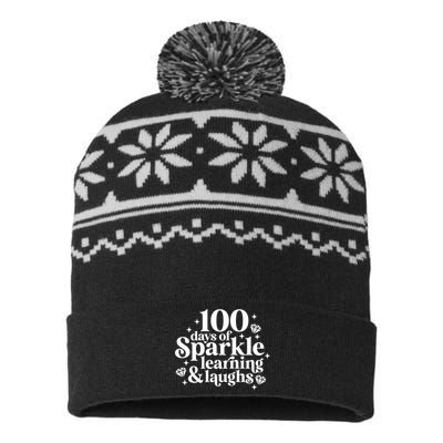 100 Days Of Learning And Laughs School Celebration USA-Made Snowflake Beanie