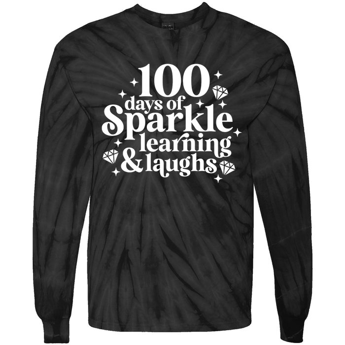 100 Days Of Learning And Laughs School Celebration Tie-Dye Long Sleeve Shirt