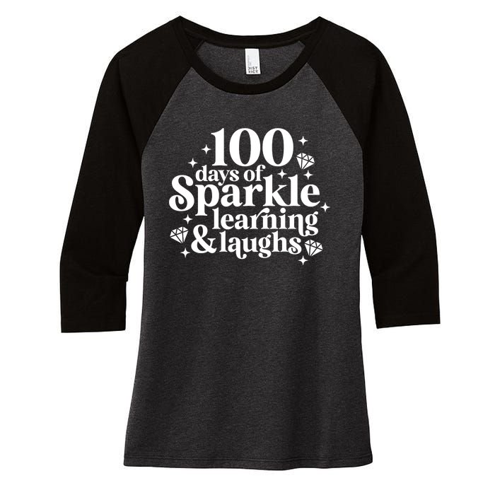 100 Days Of Learning And Laughs School Celebration Women's Tri-Blend 3/4-Sleeve Raglan Shirt