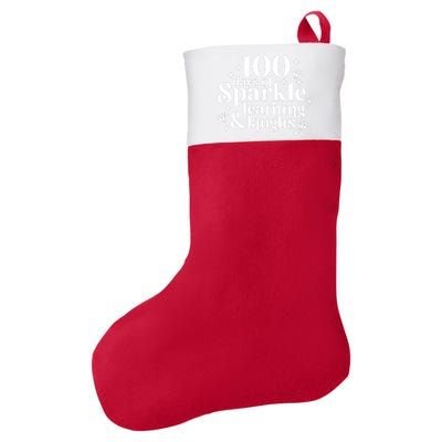 100 Days Of Learning And Laughs School Celebration Felt Holiday Christmas Stocking