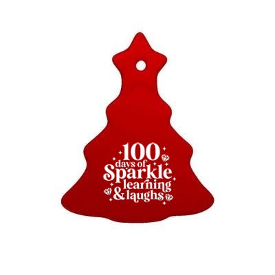 100 Days Of Learning And Laughs School Celebration Ceramic Tree Ornament