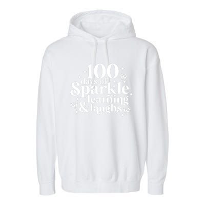 100 Days Of Learning And Laughs School Celebration Garment-Dyed Fleece Hoodie