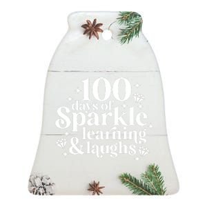 100 Days Of Learning And Laughs School Celebration Ceramic Bell Ornament