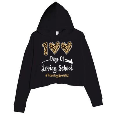 100 Days Of Loving School 100th Day Technology Specialist Great Gift Crop Fleece Hoodie