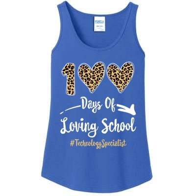 100 Days Of Loving School 100th Day Technology Specialist Great Gift Ladies Essential Tank