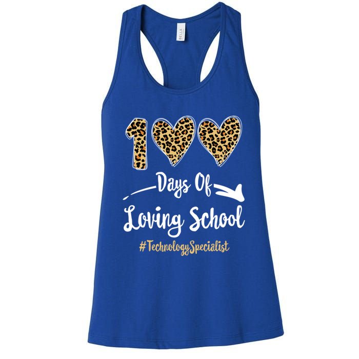 100 Days Of Loving School 100th Day Technology Specialist Great Gift Women's Racerback Tank