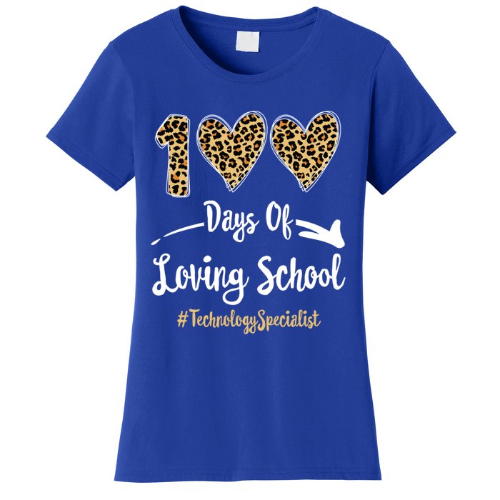 100 Days Of Loving School 100th Day Technology Specialist Great Gift Women's T-Shirt