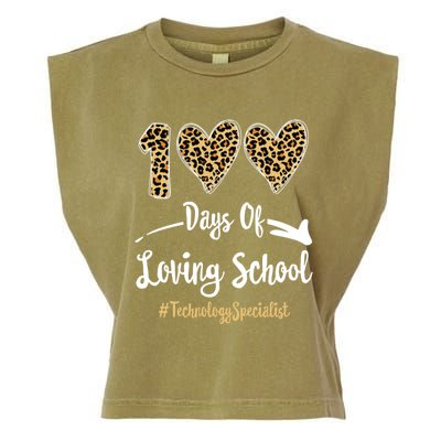 100 Days Of Loving School 100th Day Technology Specialist Great Gift Garment-Dyed Women's Muscle Tee