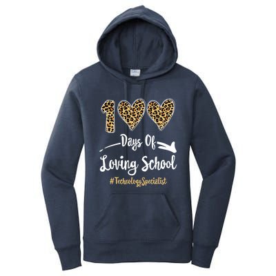 100 Days Of Loving School 100th Day Technology Specialist Great Gift Women's Pullover Hoodie