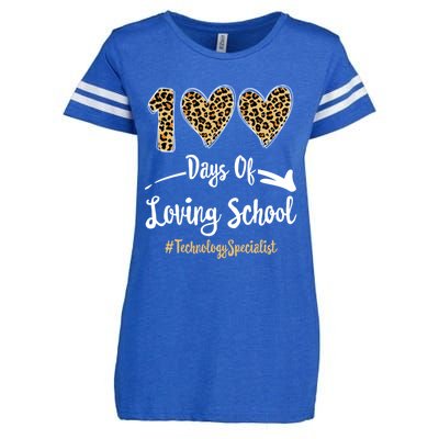 100 Days Of Loving School 100th Day Technology Specialist Great Gift Enza Ladies Jersey Football T-Shirt