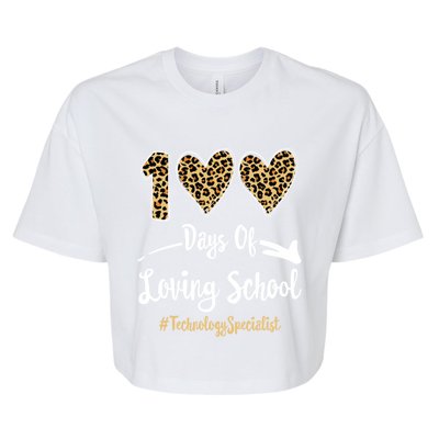 100 Days Of Loving School 100th Day Technology Specialist Great Gift Bella+Canvas Jersey Crop Tee