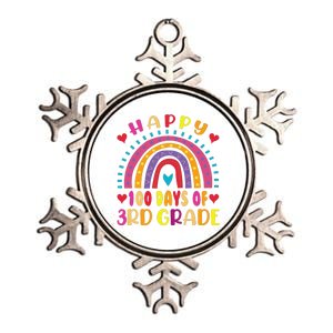 100 Day Of Third 3rd Grade Rainbow 100th Teacher Metallic Star Ornament