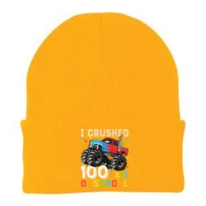 100 Days Of School Monster Truck 100th Day Of School Boy Gift Knit Cap Winter Beanie