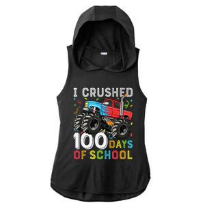 100 Days Of School Monster Truck 100th Day Of School Boy Gift Ladies PosiCharge Tri-Blend Wicking Draft Hoodie Tank