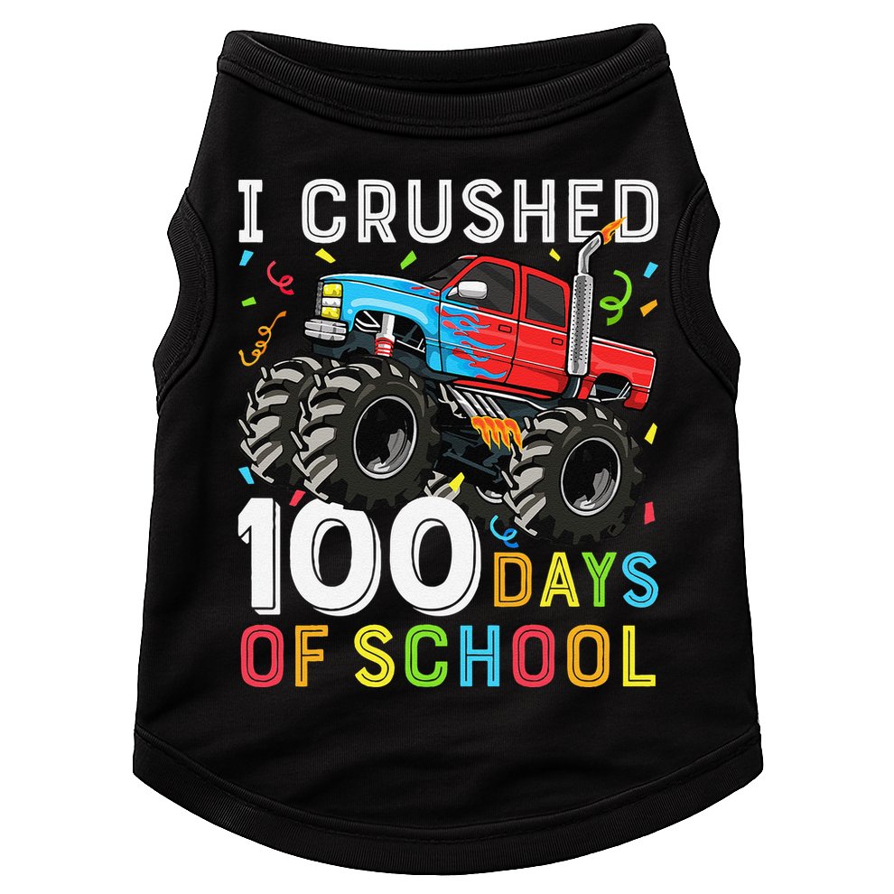 100 Days Of School Monster Truck 100th Day Of School Boy Gift Doggie Tank